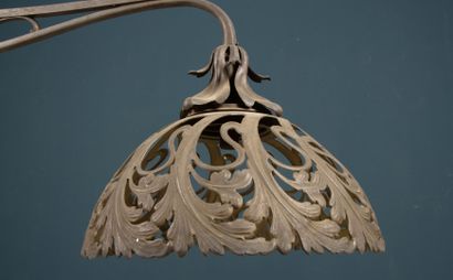 Wrought-iron billiard hanger with two openwork...