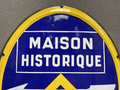 Large oval concave enamel plaque 