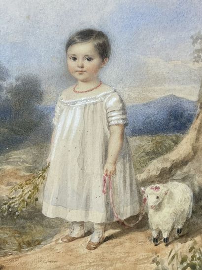 Ernest GIRARD (1813-1898)
Fillette au mouton....