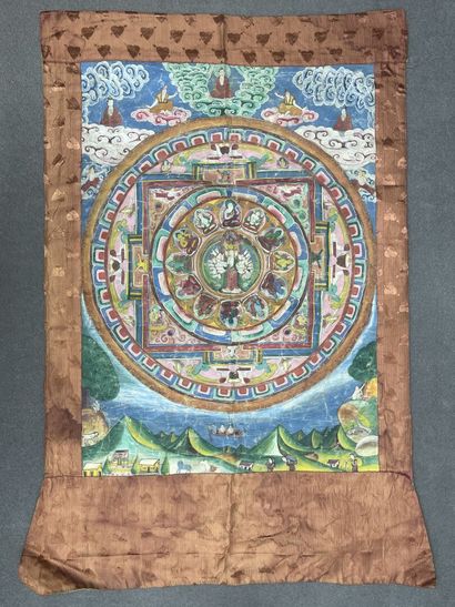 INDE début XX°
Mandala avec divinités.
Grande...