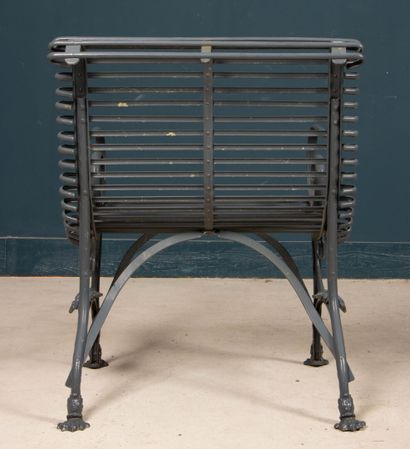 Paire de fauteuils de jardin à lattes en...