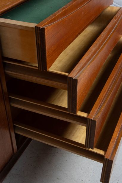 Teak enfilade sideboard with three doors...