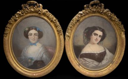 Ecole française milieu XIX°
Portraits de...