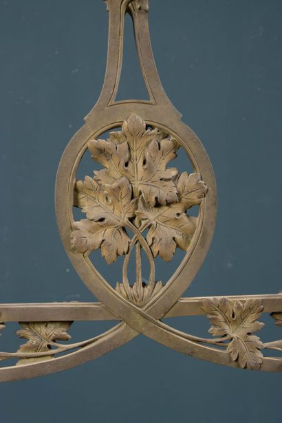 Wrought-iron billiard hanger with two openwork...