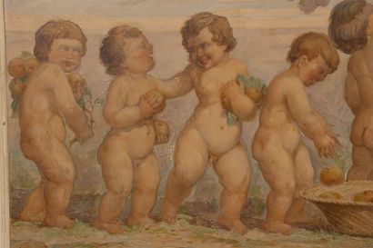CASOTTI (XX°)
Putti's Farandole
oil on panel...