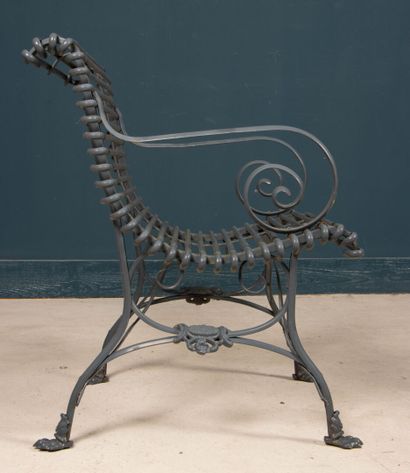 Paire de fauteuils de jardin à lattes en...