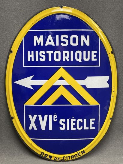 Large oval concave enamel plaque 