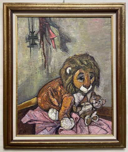 Françoise ADNET (1924-2014) 
Les deux peluches:...