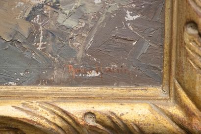 René HANIN (1871-1943)
Rocks at sea. 
oil...