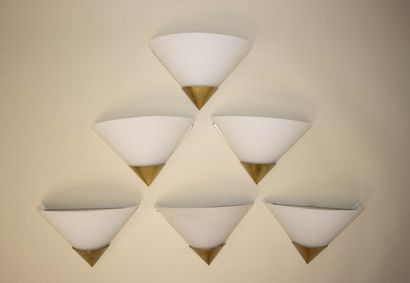 LIMBURG, 
suite of six conical wall sconces...