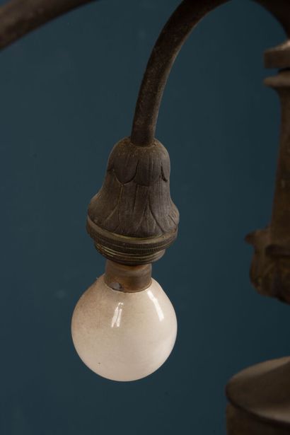 Wrought-iron billiard hanger with two openwork...