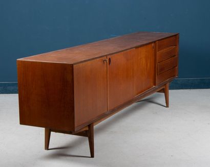 Teak enfilade sideboard with three doors...