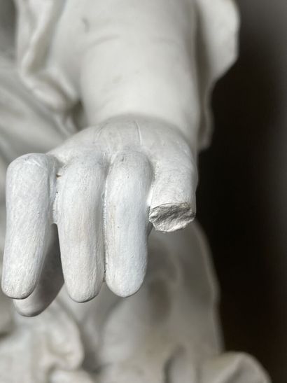 Paire de grandes sculptures en biscuit de...