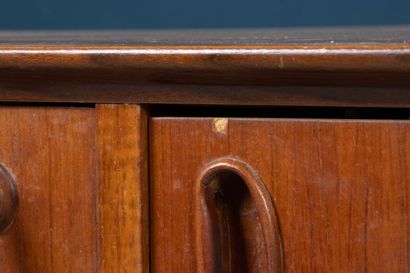 Teak enfilade sideboard with three doors...