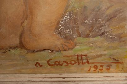 CASOTTI (XX°)
Putti's Farandole
oil on panel...