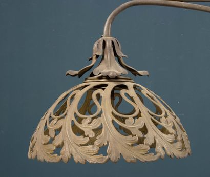 Wrought-iron billiard hanger with two openwork...