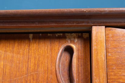Teak enfilade sideboard with three doors...