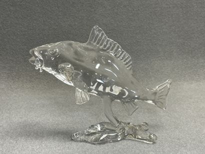 Poisson en verre. 
En coffret. 
H. :17 cm....