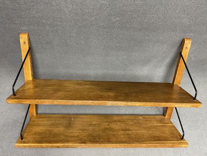 Etagère murale en bois et métal (Paul Cadovuis...