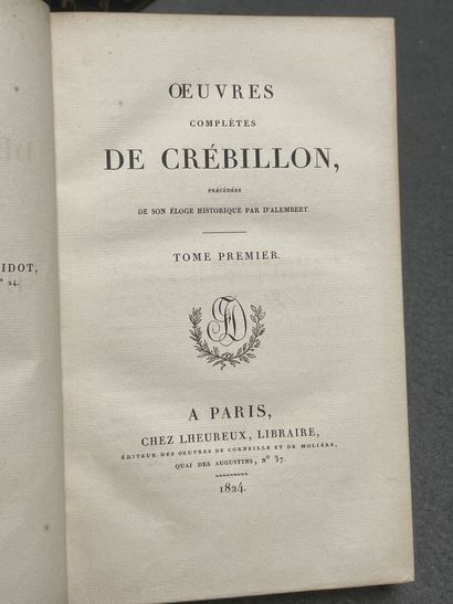 Oeuvres complètes de Crébillon. 
Chez Lheureux...