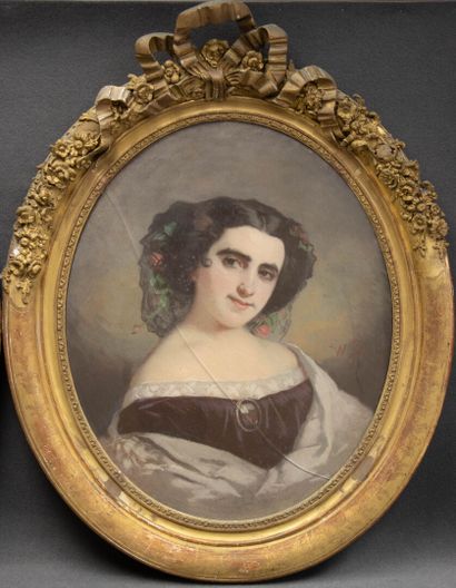 Ecole française milieu XIX°
Portraits de...