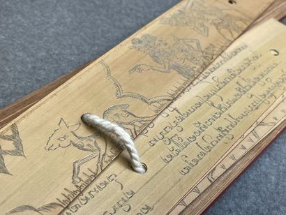 Trois livres de prières birmans
L. :24 cm,...