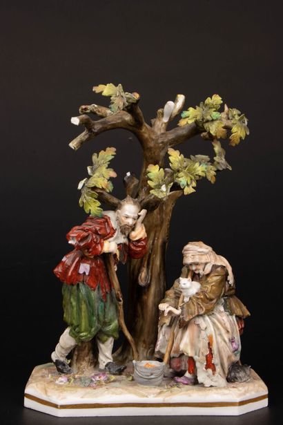 Groupe en porcelaine allemande représentant...