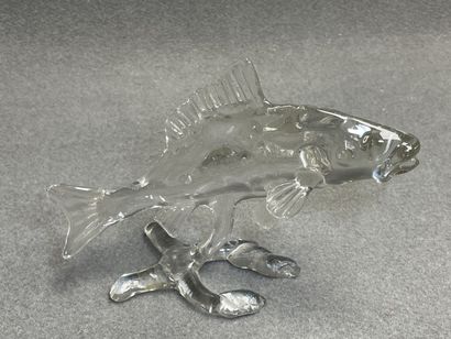 Poisson en verre. 
En coffret. 
H. :17 cm....
