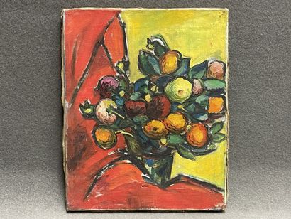 Ecole française milieu XX°
Bouquet de fleurs.
huile...