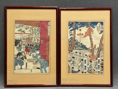 Deux estampes japonaises XIXème
33 x 22 cm....