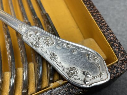 Ménagère de couverts en métal argenté, style...