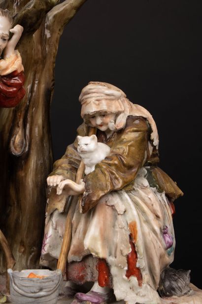 Groupe en porcelaine allemande représentant...