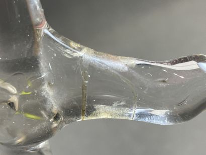 Poisson en verre. 
En coffret. 
H. :17 cm....