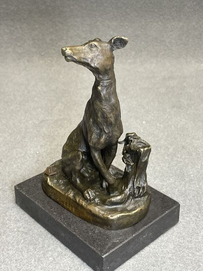 MILO ( XX°)
Lévrier assis
statuette en bronze...