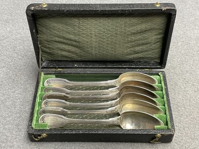 Ensemble de six petites cuillères en argent,...