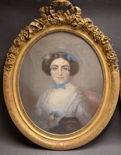 Ecole française milieu XIX°
Portraits de...