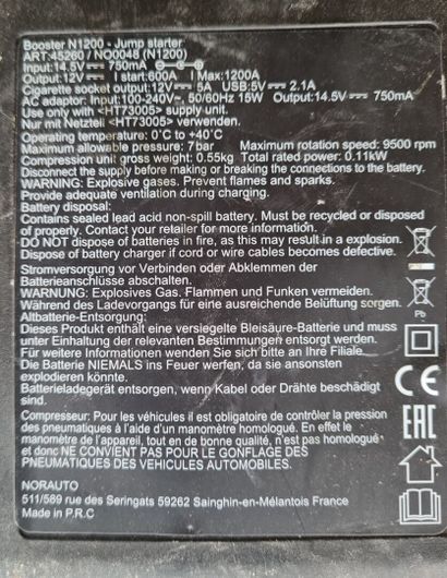 Booster NORAUTO
Pour pression des pneus
