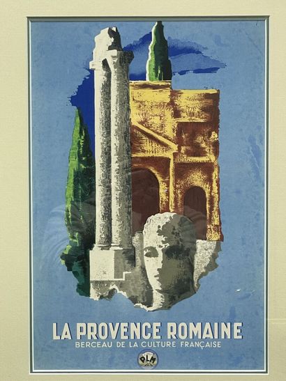 Sept affichettes PLM , réseau ferré Paris...