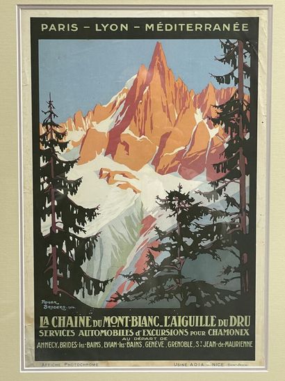 Sept affichettes PLM , réseau ferré Paris...