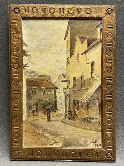H. NATTAL ( édbut XX°)
Rue animée. 
huile...