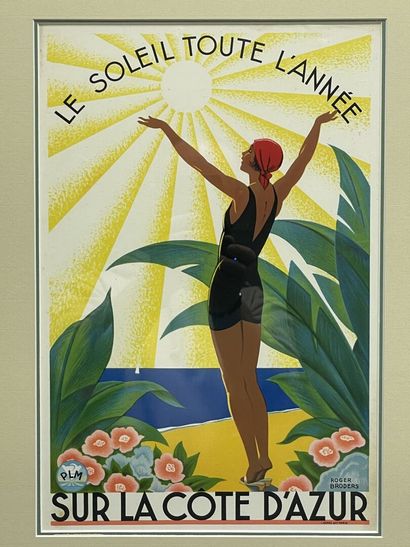 Sept affichettes PLM , réseau ferré Paris...