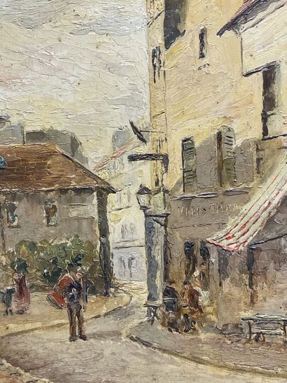 H. NATTAL ( édbut XX°)
Rue animée. 
huile...