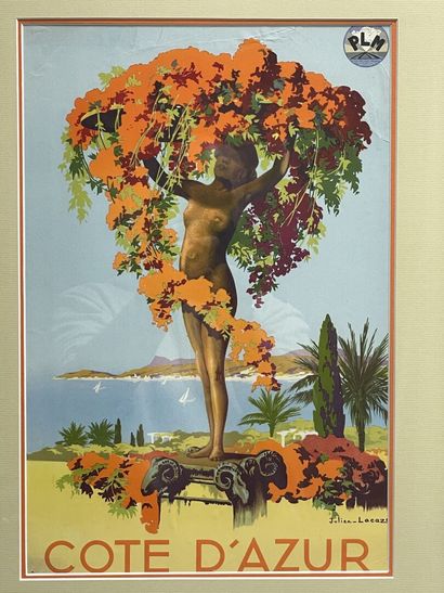 Sept affichettes PLM , réseau ferré Paris...