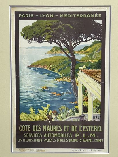 Sept affichettes PLM , réseau ferré Paris...