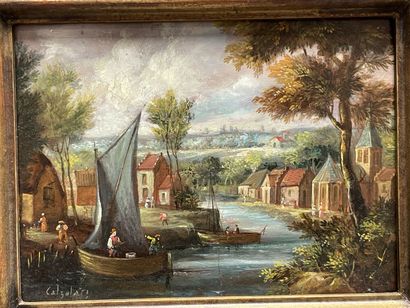 Ecole italienne XX°
Paysage
Huile sur panneau...