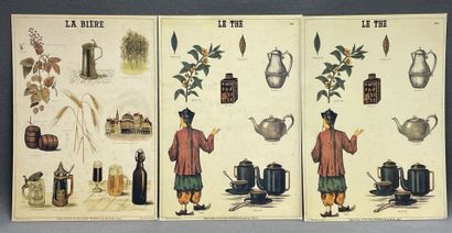 Trois reproductions d'affiches du musée scolaire...
