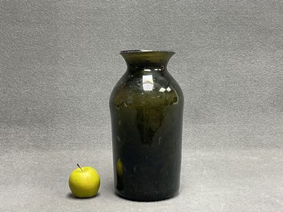 Grand bocal en verre bullé , bouchon de liège....