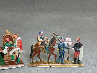 Collection de soldats étains plat, peints,...