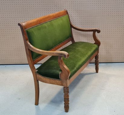 Banquette Louis Philippe granie de velours...