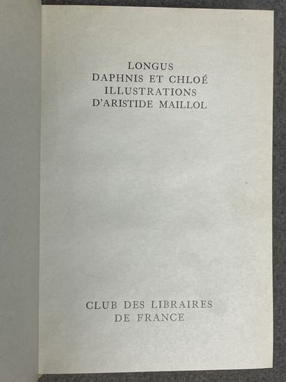 Longus Daphnis et Chloé. 
Illustrations d'Aristide...
